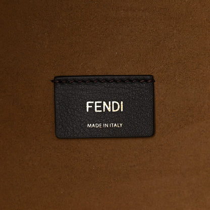 Fendi Vitello Catalan Mirror Plexiglass Logo Embossed Medium Fendi Sunshine Shopper Tote Argento 6 of 11