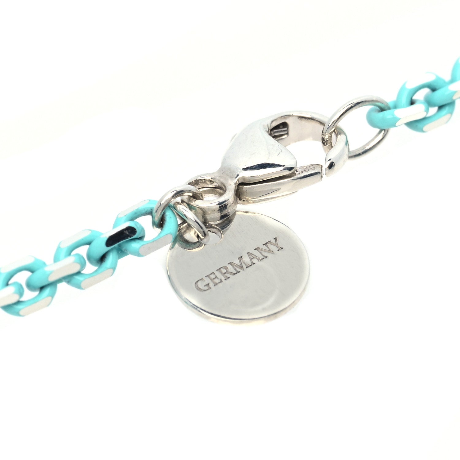 Tiffany Sterling Silver Enamel 1.75mm Chain Necklace Blue 30" 5 of 6