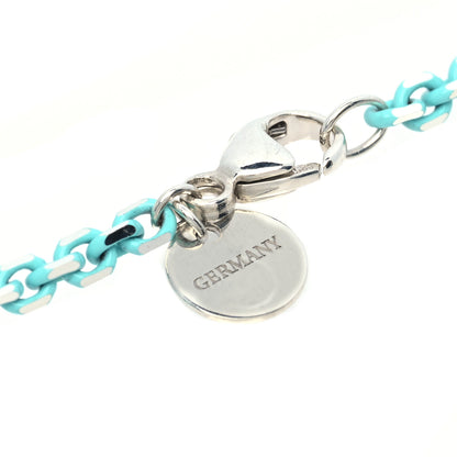 Tiffany Sterling Silver Enamel 1.75mm Chain Necklace Blue 30" 5 of 6