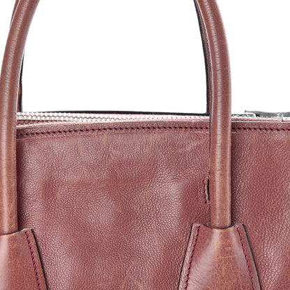 Prada Glace Calf Small Twin Pocket Tote Pink 16 of 23