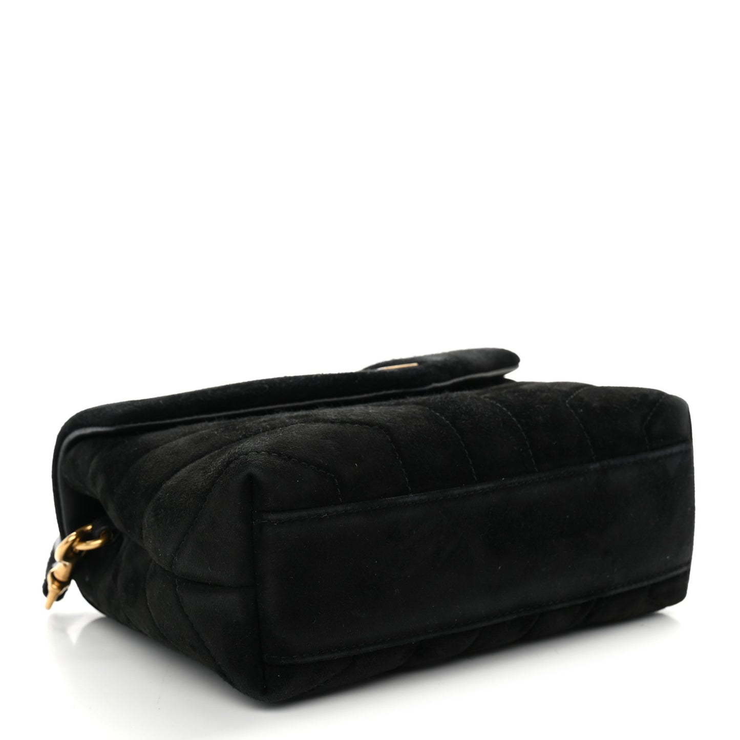 Suede Y Quilted Monogram Toy Loulou Crossbody Bag Black