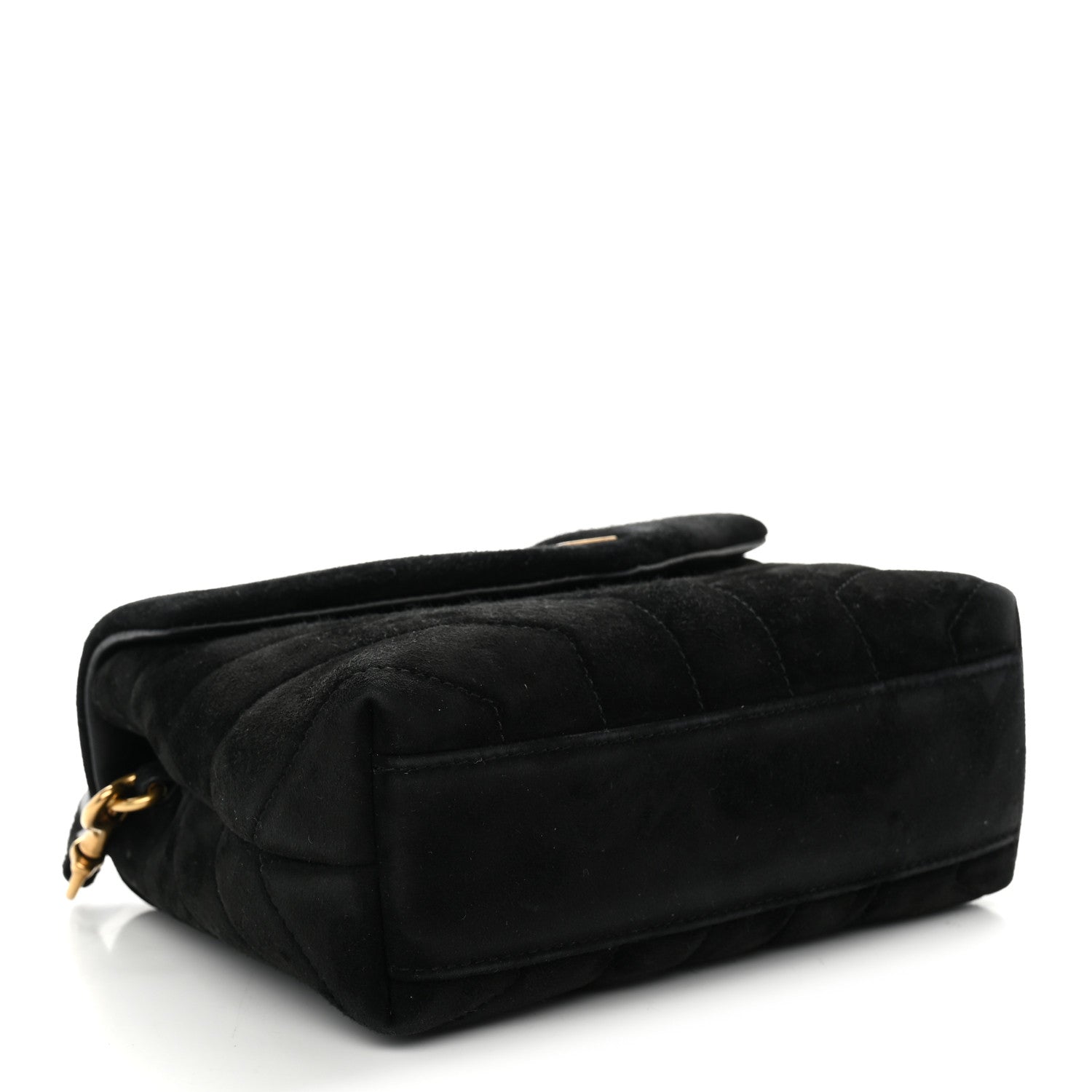 Saint Laurent Suede Y Quilted Monogram Toy Loulou Crossbody Bag Black 3 of 11