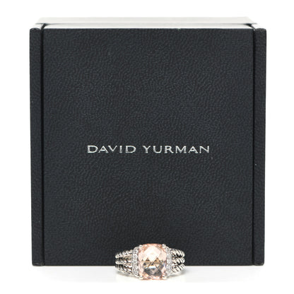 David Yurman Sterling Silver Morganite Diamond 10mm Petite Wheaton Ring 52 6 6 of 6