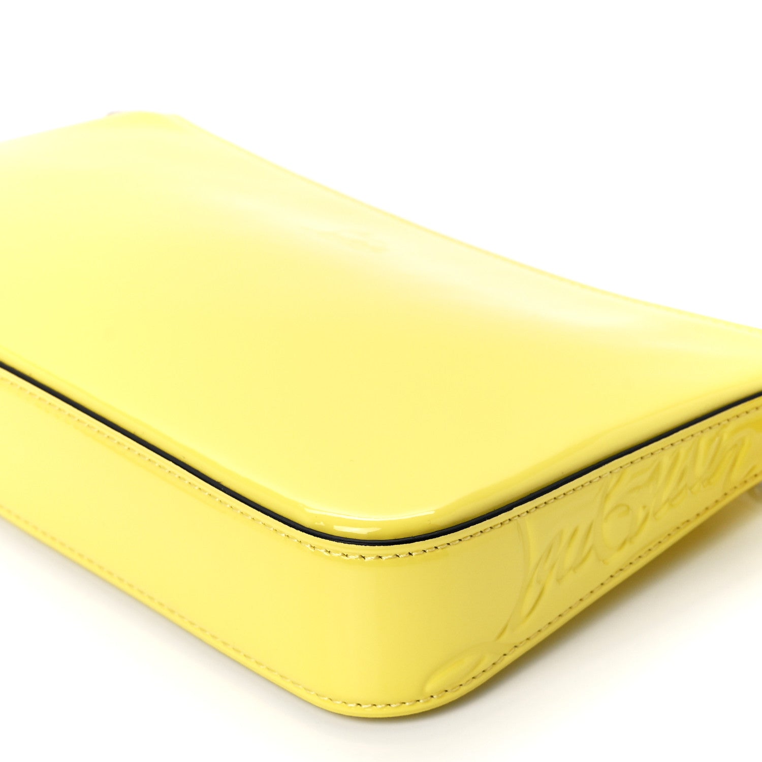 Christian Louboutin Patent Loubila Chain Clutch Yellow 10 of 10