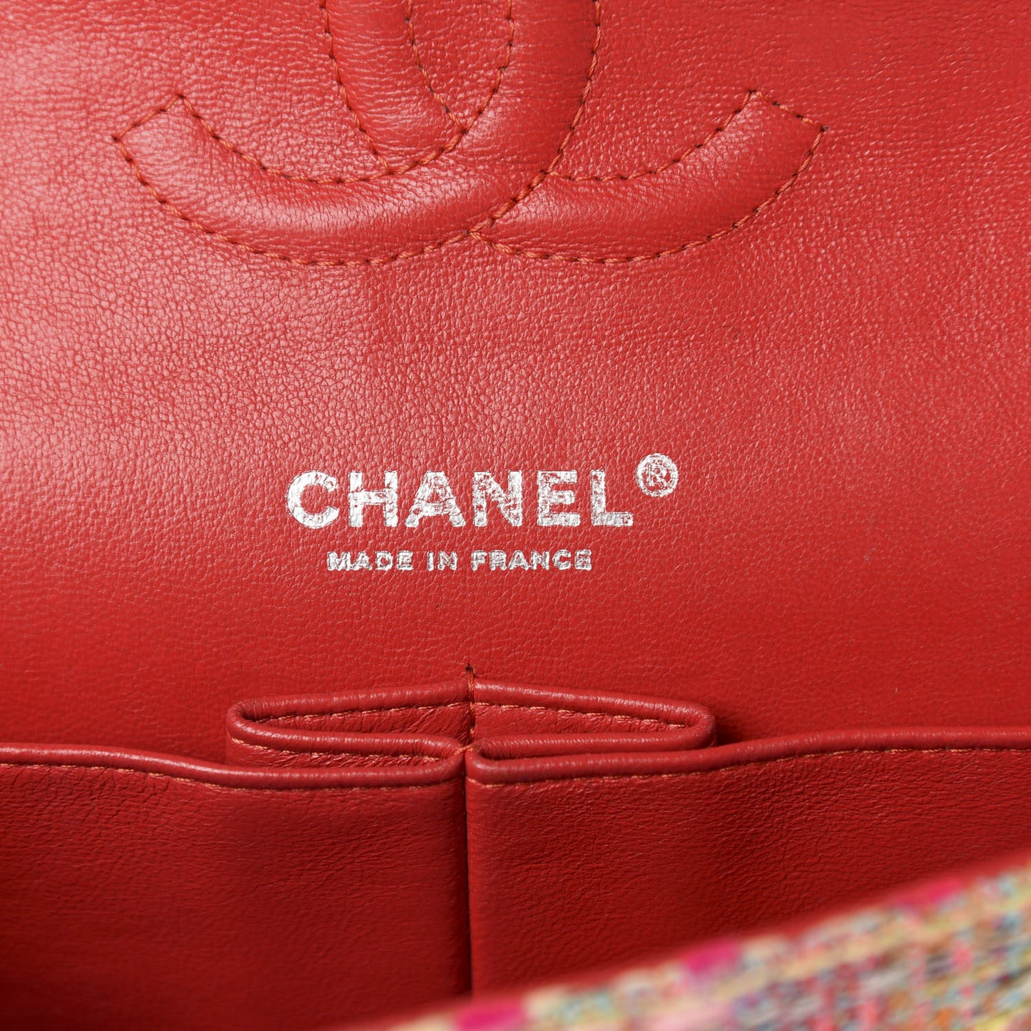 Tweed Quilted Medium Double Flap Pink
