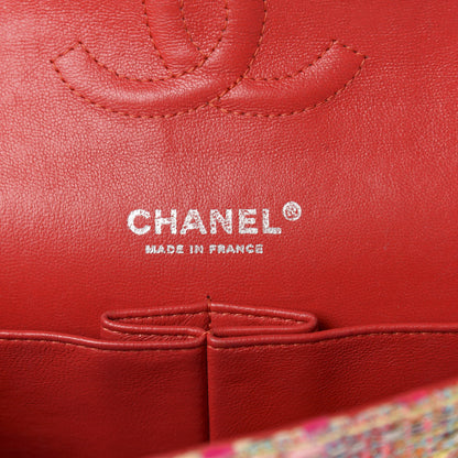 Chanel Tweed Quilted Medium Double Flap Pink 8 of 12