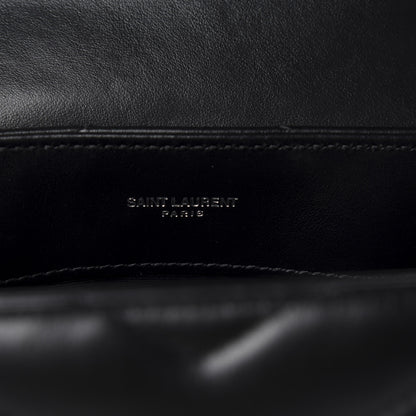 Saint Laurent Calfskin Y Quilted Monogram Small Loulou Chain Satchel Black 9 of 11