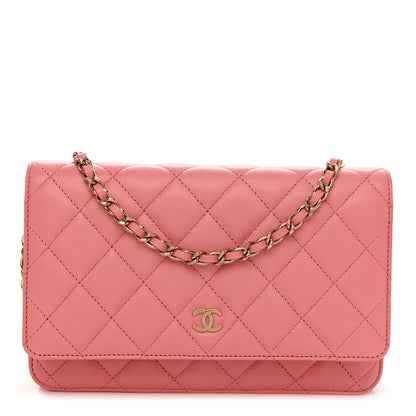 Chanel Caviar Quilted Wallet on Chain WOC Dark Pink 1 of 11