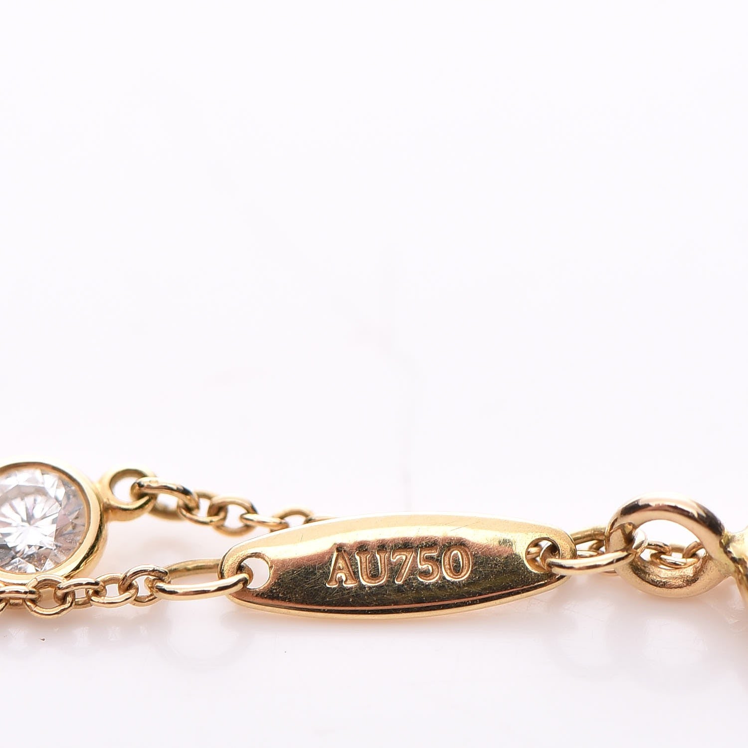 Tiffany 18K Yellow Gold Diamond .08ct Elsa Peretti Diamonds by the Yard Pendant Necklace 5 of 9