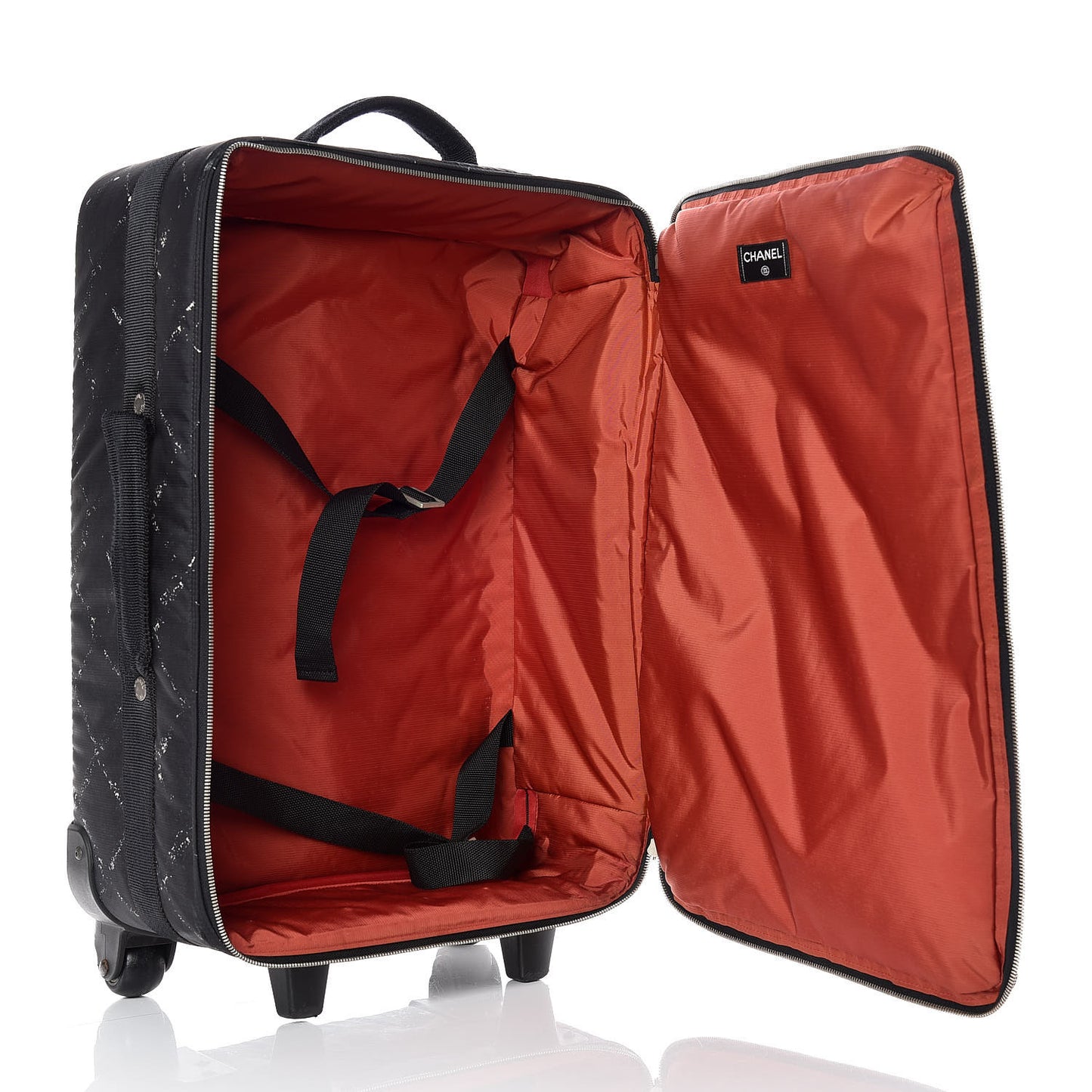 Nylon Travel Trolley Rolling Luggage Black