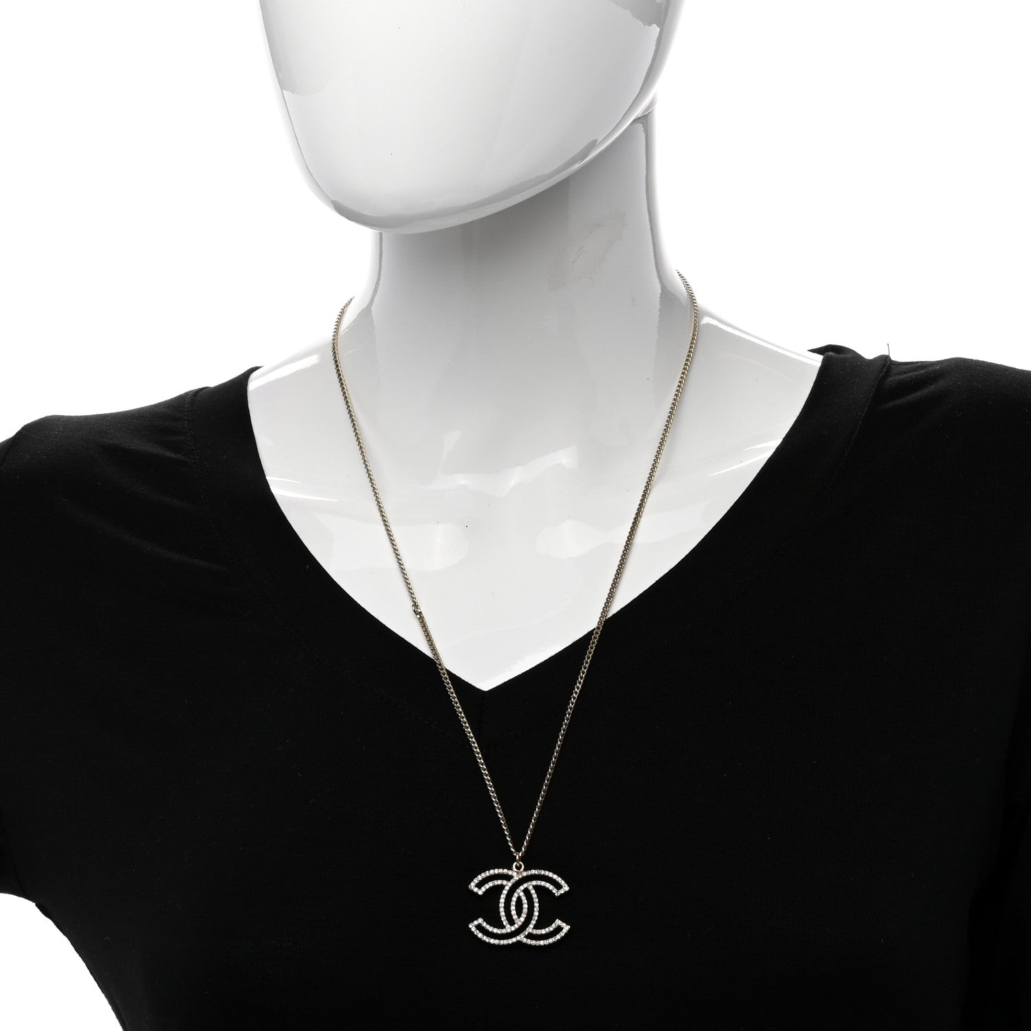 Chanel Crystal CC 100 Anniversary Necklace Gold 2 of 4
