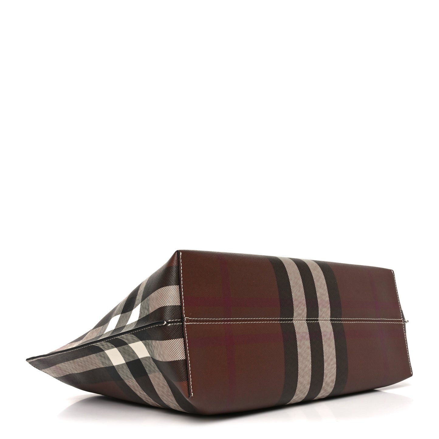 E-Canvas Check Medium Soft TB Tote Dark Birch Brown