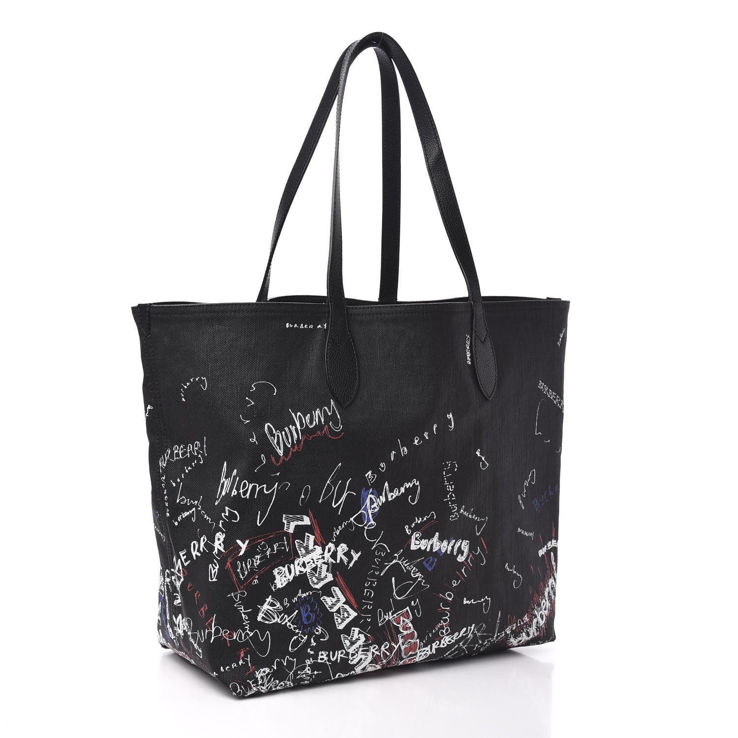 Burberry Coated Canvas Mega Check Sketchbook Medium Reversible Doodle Tote Black 3 of 14