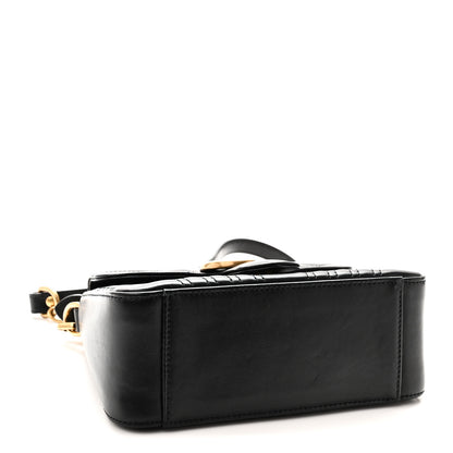 Gucci Calfskin Matelasse Mini GG Marmont Top Handle Shoulder Bag Black 4 of 10