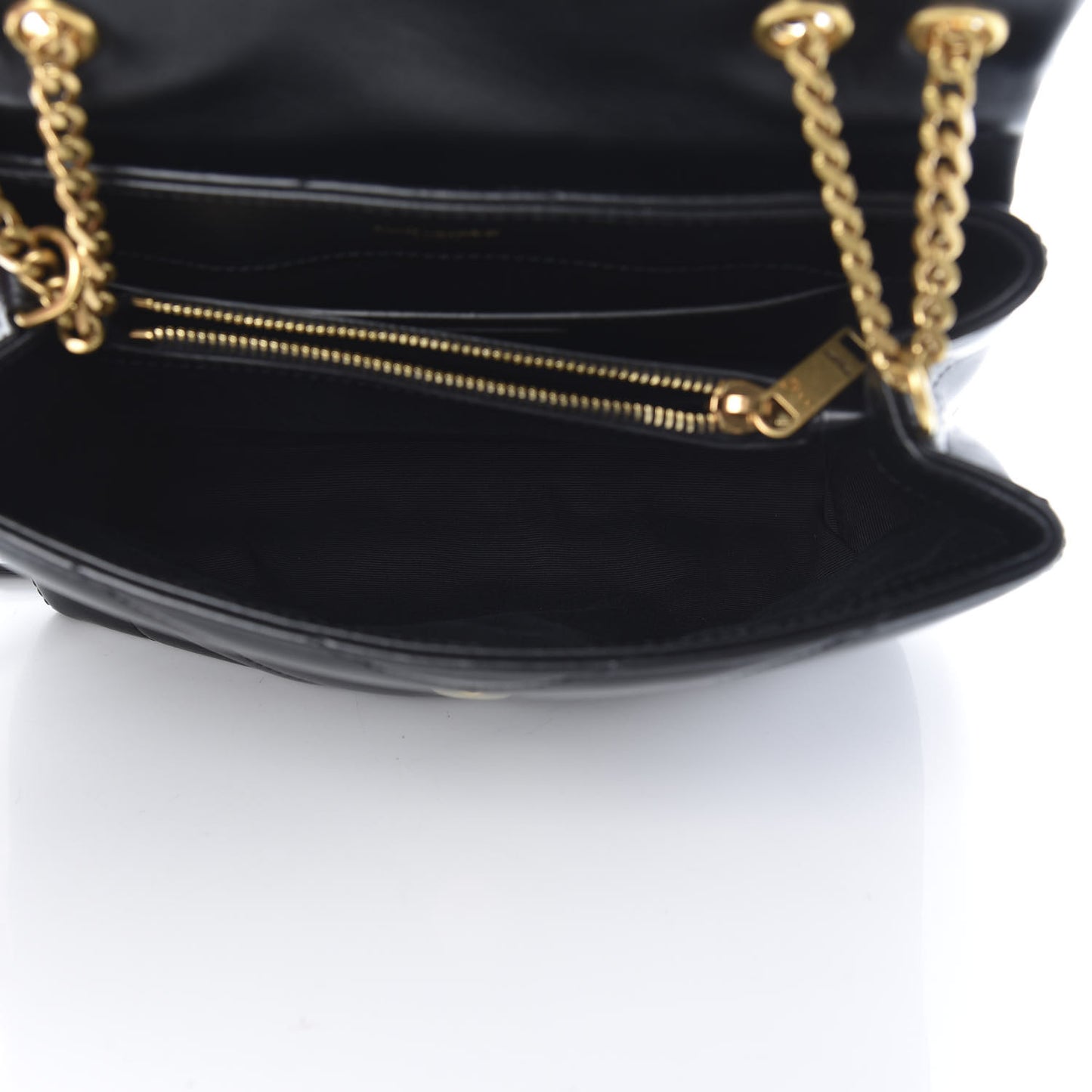 Calfskin Y Quilted Monogram Small Loulou Chain Satchel Black