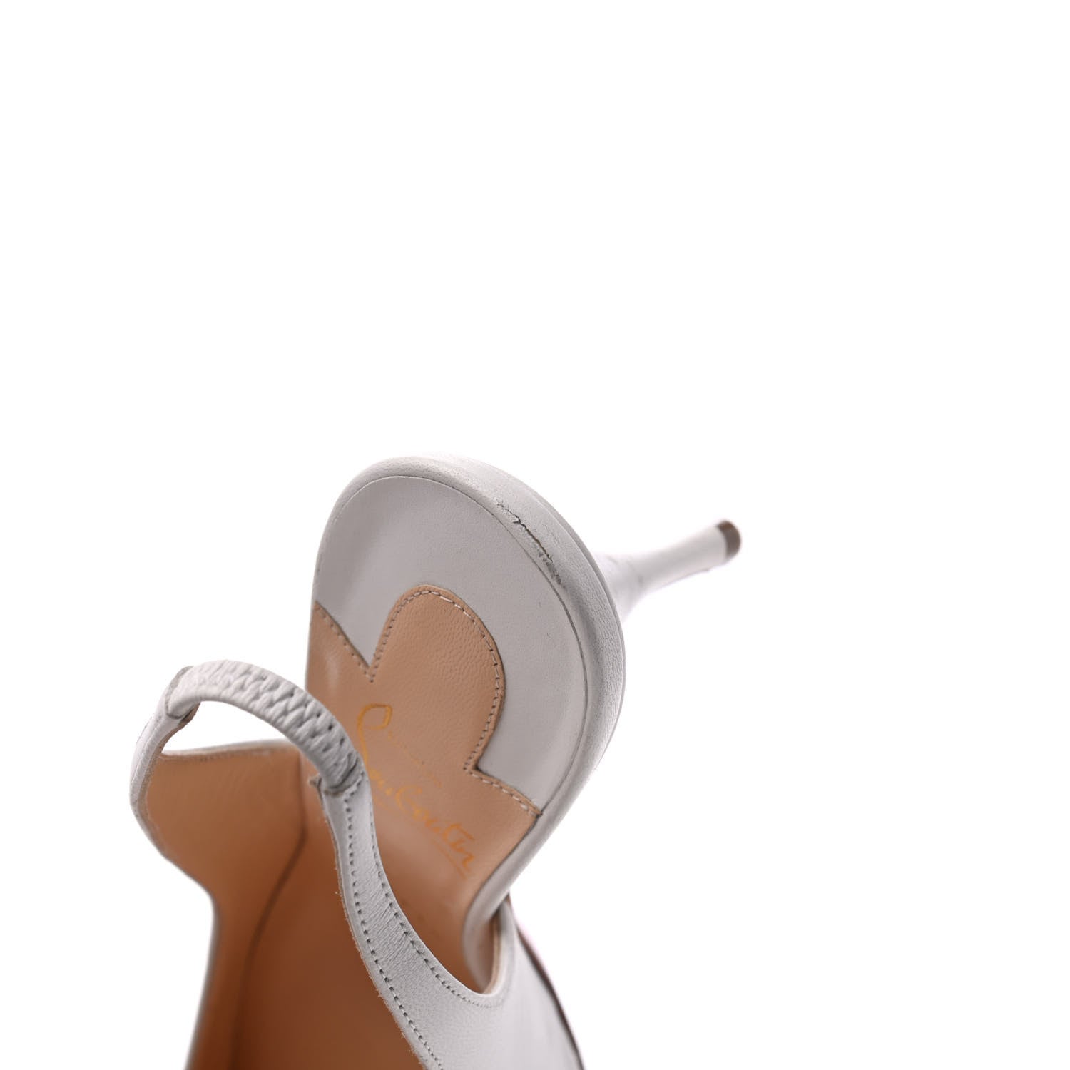 Christian Louboutin Nappa Clare 80 Slingback Pumps 38 White 13 of 15