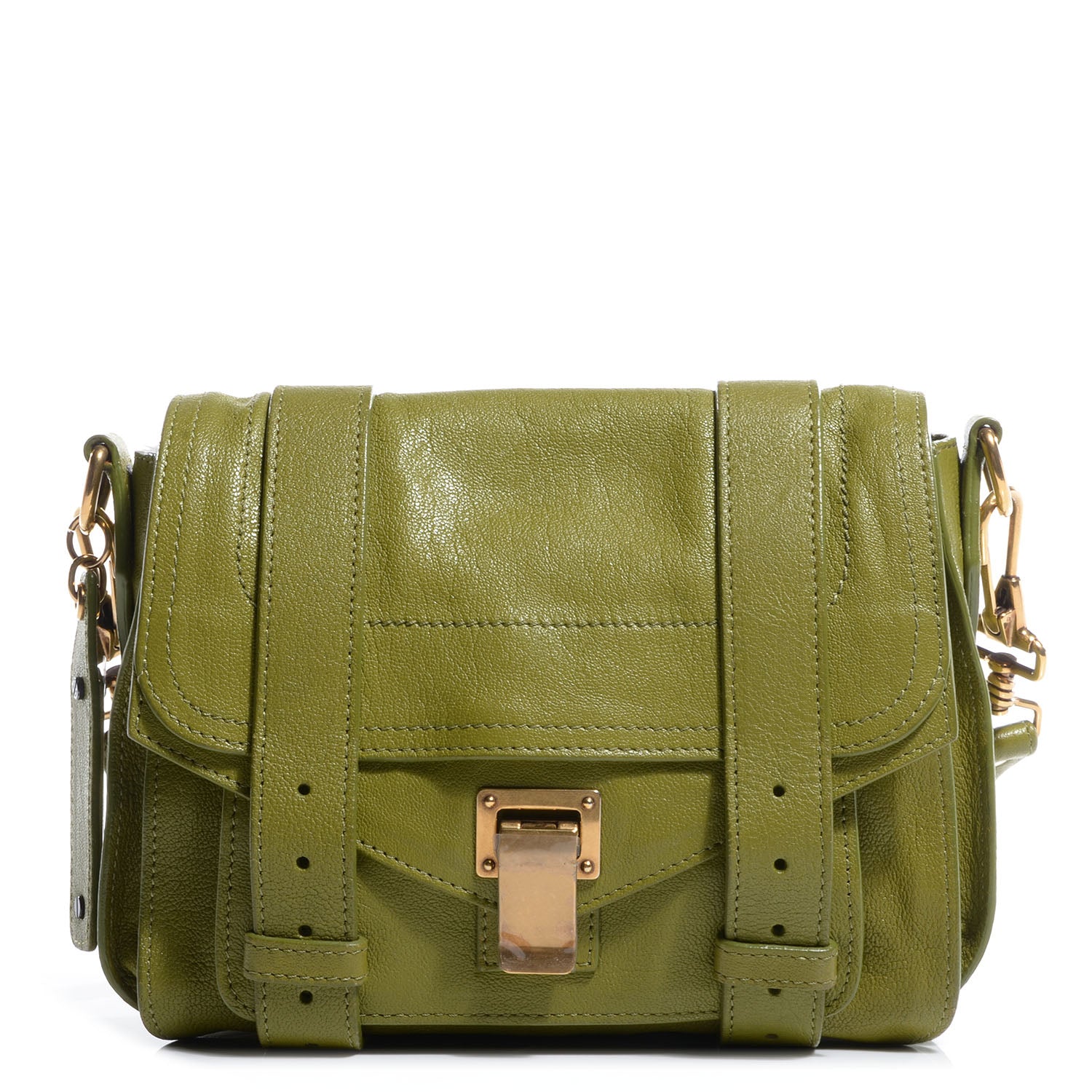 Proenza Schouler Leather PS1 Mini Pouch Messenger Bag Green 1 of 13