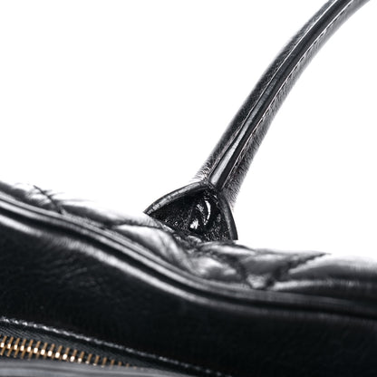 Chanel Glazed Calfskin Castle Rock Bowling Bag Black 15 of 19