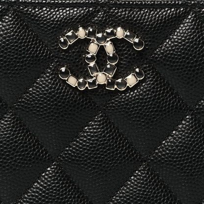 Chanel Caviar Quilted Medium Zip Around Wallet Black 9 of 10