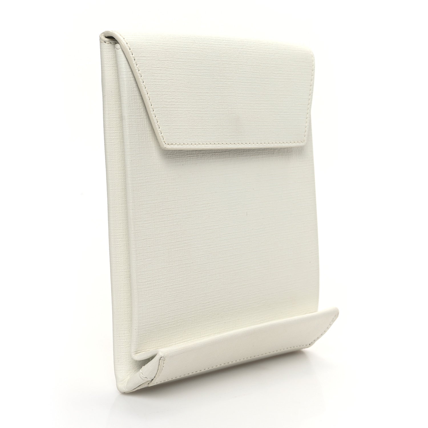Balenciaga Squared Calfskin Logo Shopping Envelope Clutch White 3 of 11