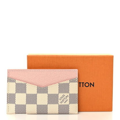 Louis Vuitton Damier Azur Daily Card Holder Rose Ballerine 3 of 8