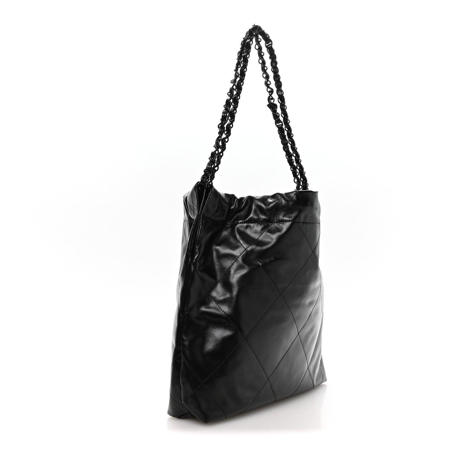 Chanel Shiny Calfskin Quilted Small Chanel 22 So Black 3 of 10