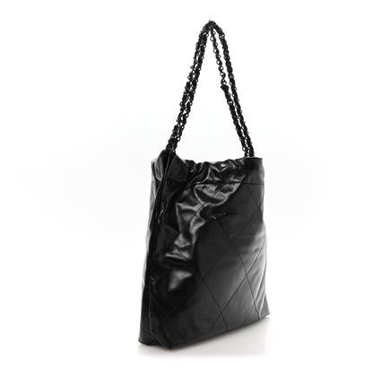 Chanel Shiny Calfskin Quilted Small Chanel 22 So Black 3 of 10