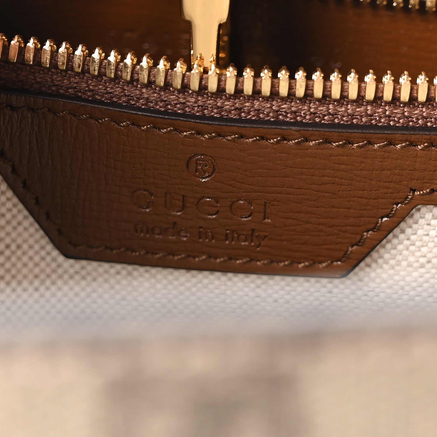 Gucci GG Supreme Monogram Textured Dollar Calfskin Medium Retro Interlocking G Vertical Tote Bag Beige Ebony Brown Sugar 6 of 10