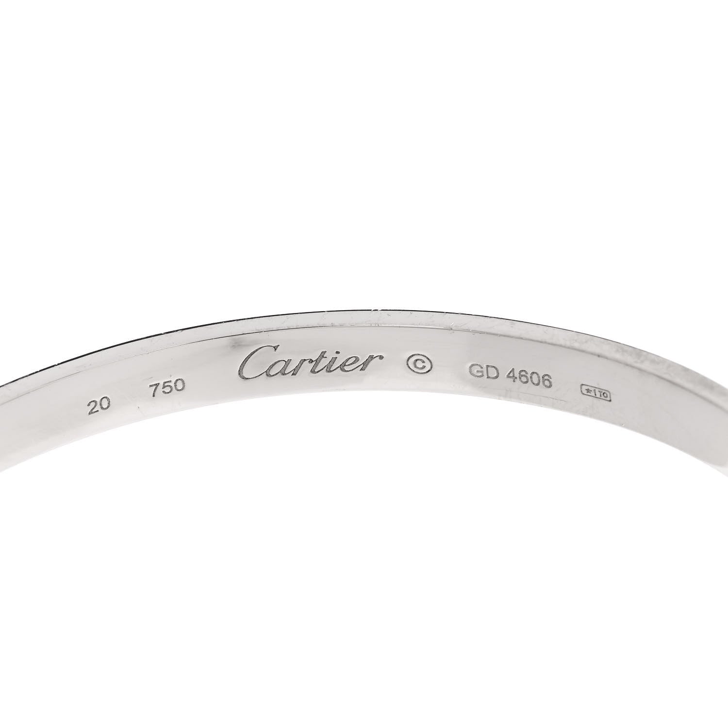 Cartier 18K White Gold LOVE Bracelet 20 6 of 10