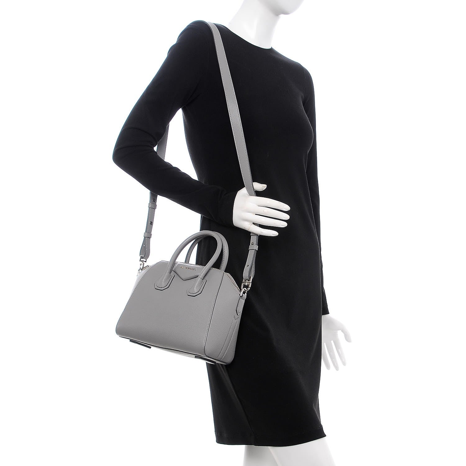 Givenchy Sugar Goatskin Mini Antigona Pearl Grey 2 of 13