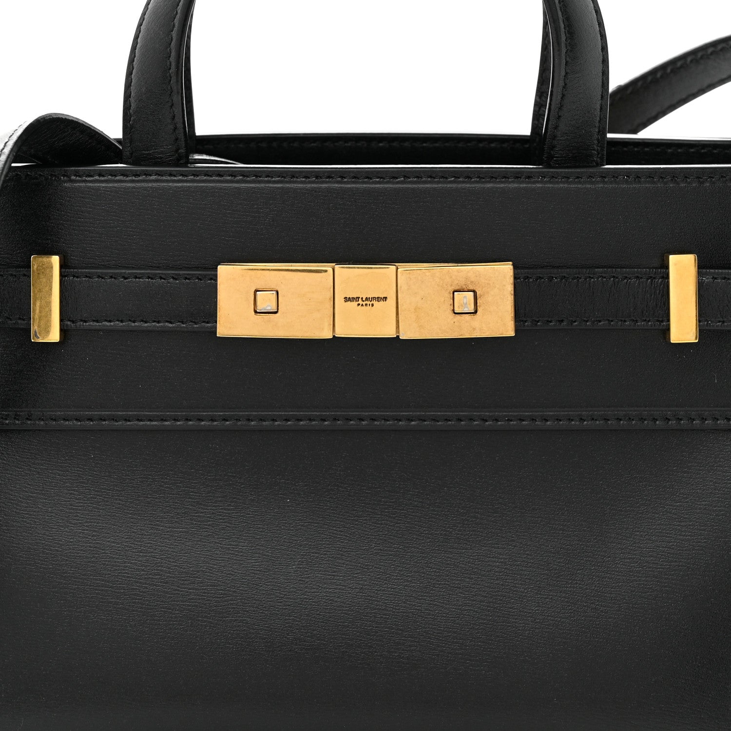 Saint Laurent Smooth Calfskin Manhattan Nano Shopper Tote Black 8 of 11