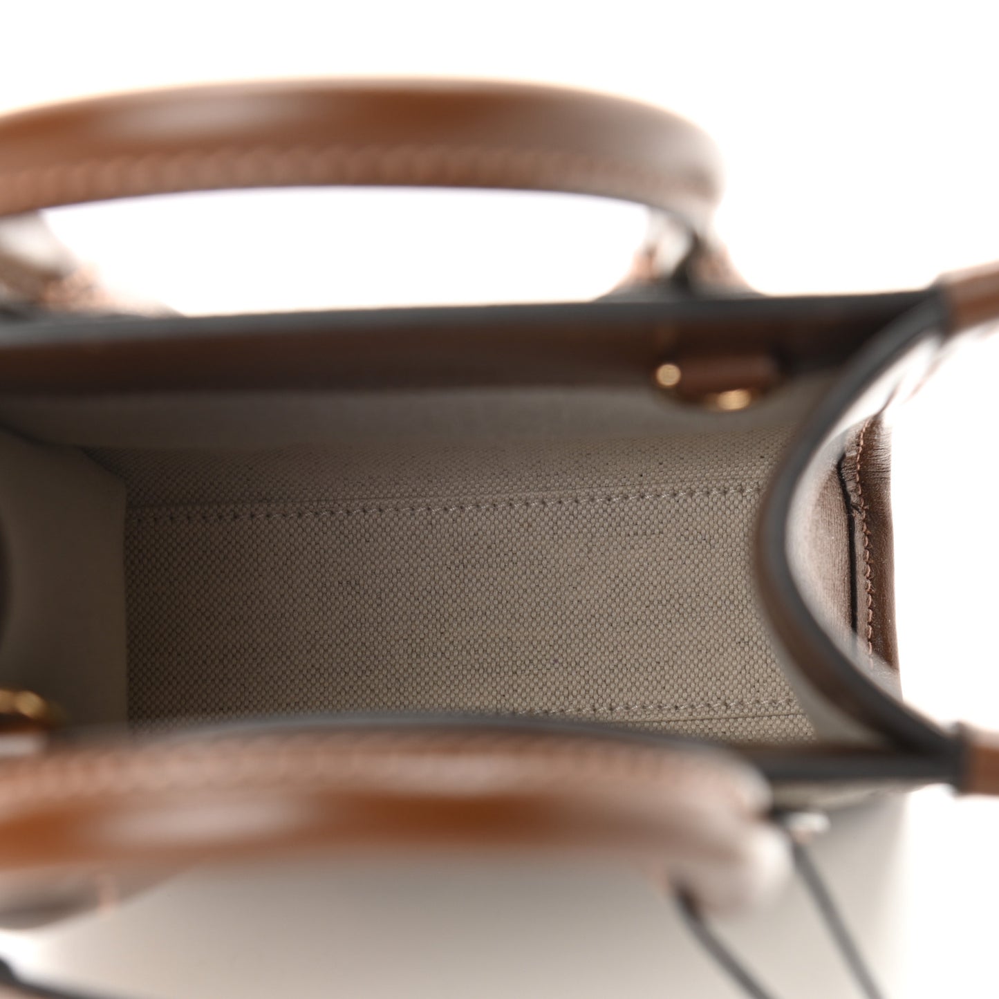GG Supreme Monogram Azalea Calfskin Mini Retro Interlocking G Tote Bag Beige Ebony Brown Sugar