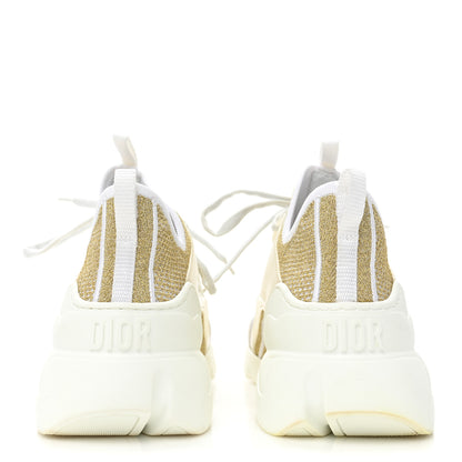Christian Dior Laminated Knit D-Connect Sneakers 38 Gold 4 of 10