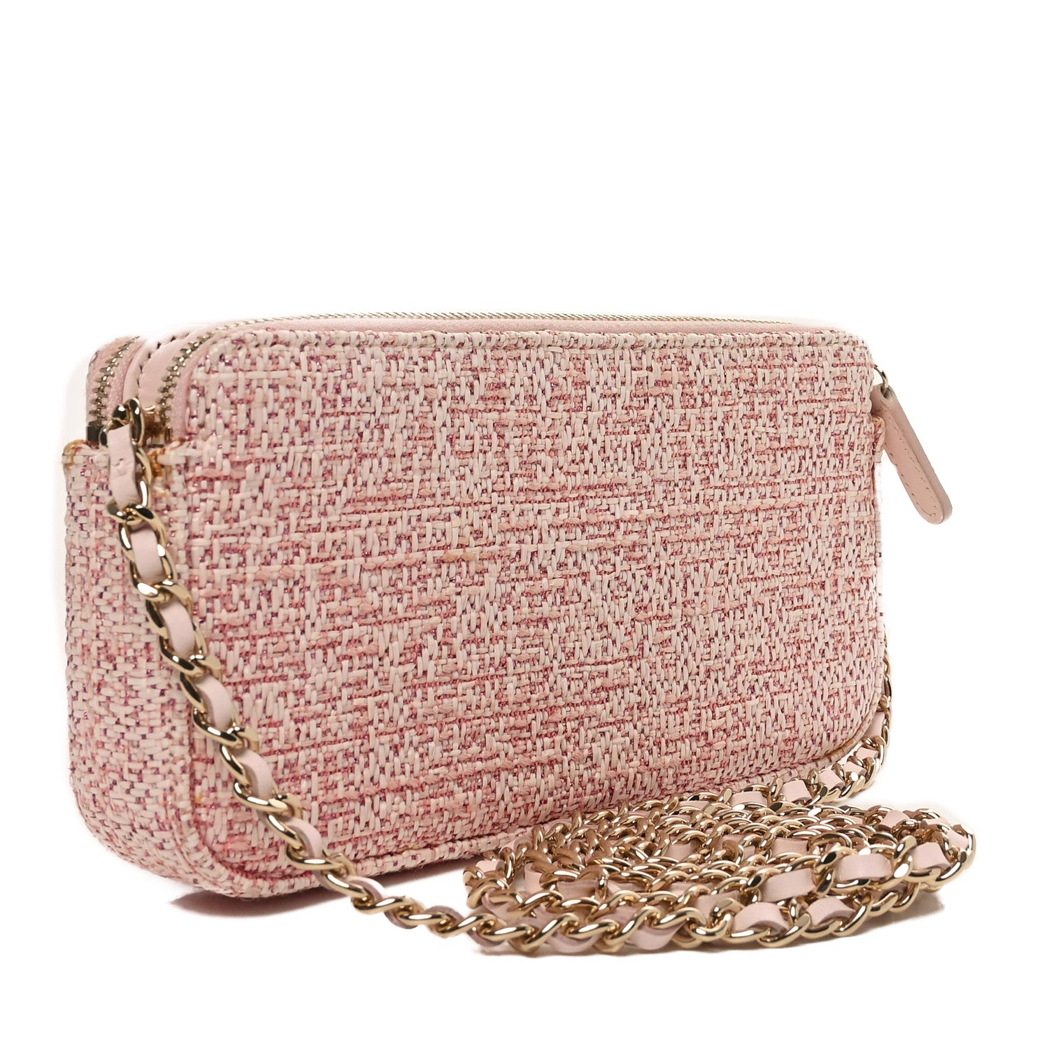 Chanel Canvas Small Deauville Clutch With Chain Pink 2 of 12