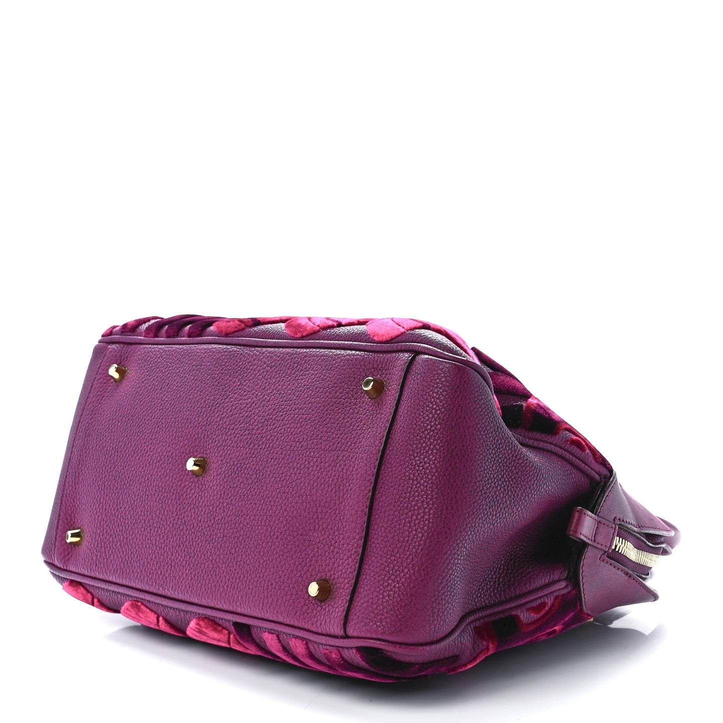 Calfskin Velvet Large Milverton Satchel Elderberry