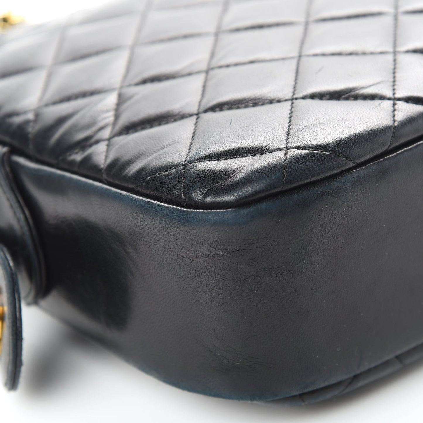 Lambskin Quilted Camera Case Black