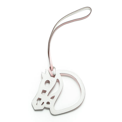 Hermes Swift Paddock Cheval Horse Bag Charm White Rose Sakura 2 of 4