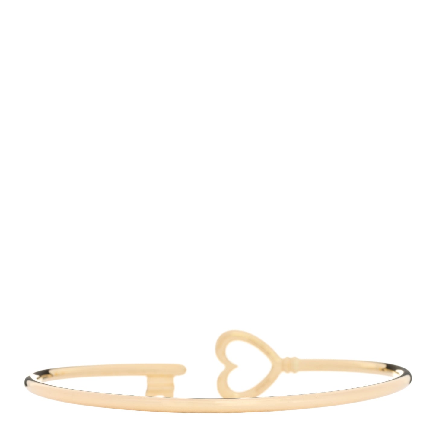 18K Yellow Gold Wire Heart Key Bracelet