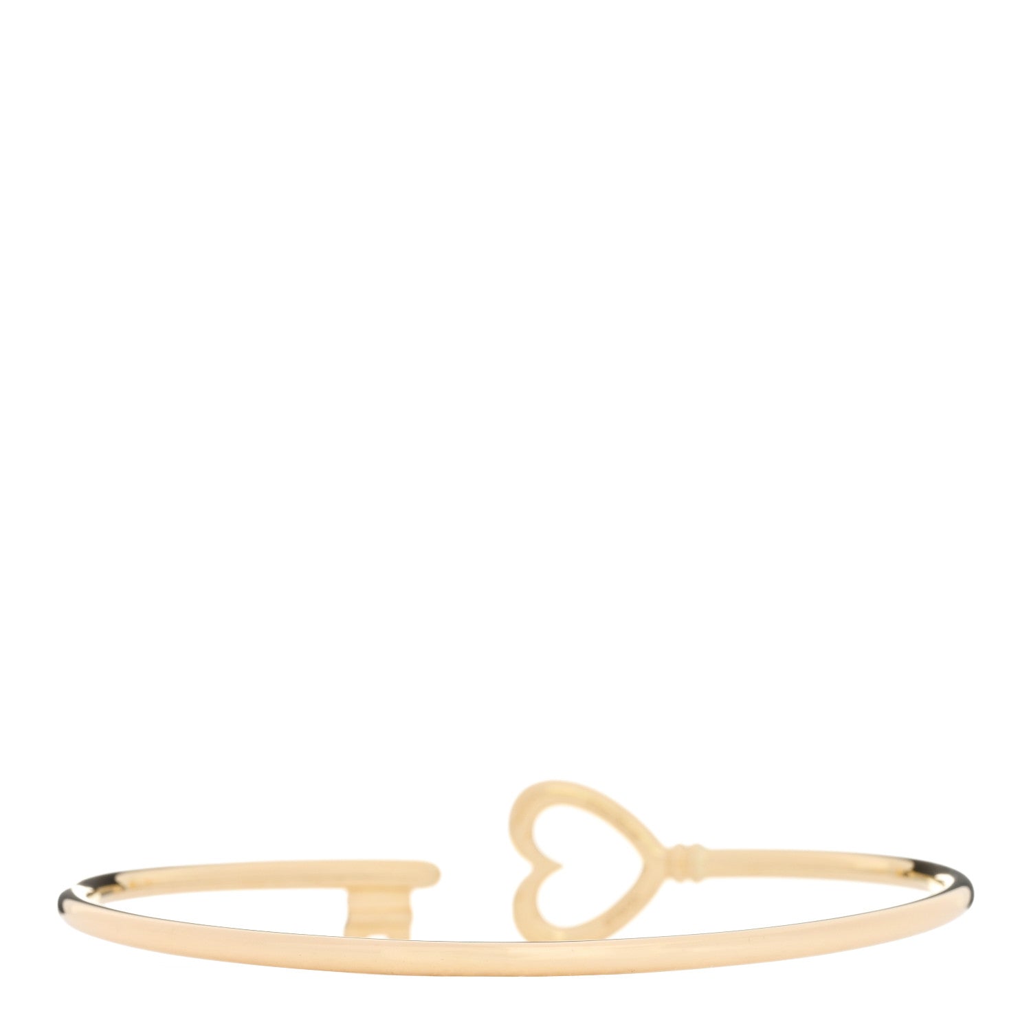 Tiffany 18K Yellow Gold Wire Heart Key Bracelet 2 of 4