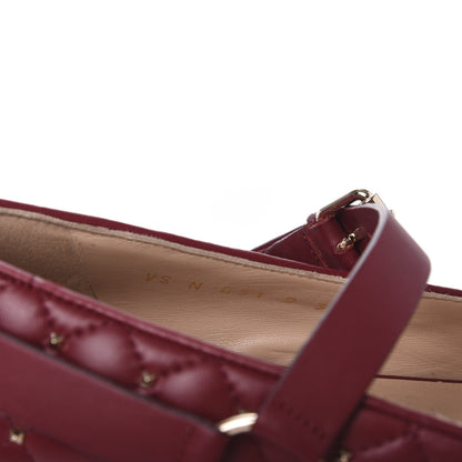 Valentino Garavani Lambskin Rockstud Spike Captoe Ballerina Flats 37.5 Rubin Gold 8 of 8