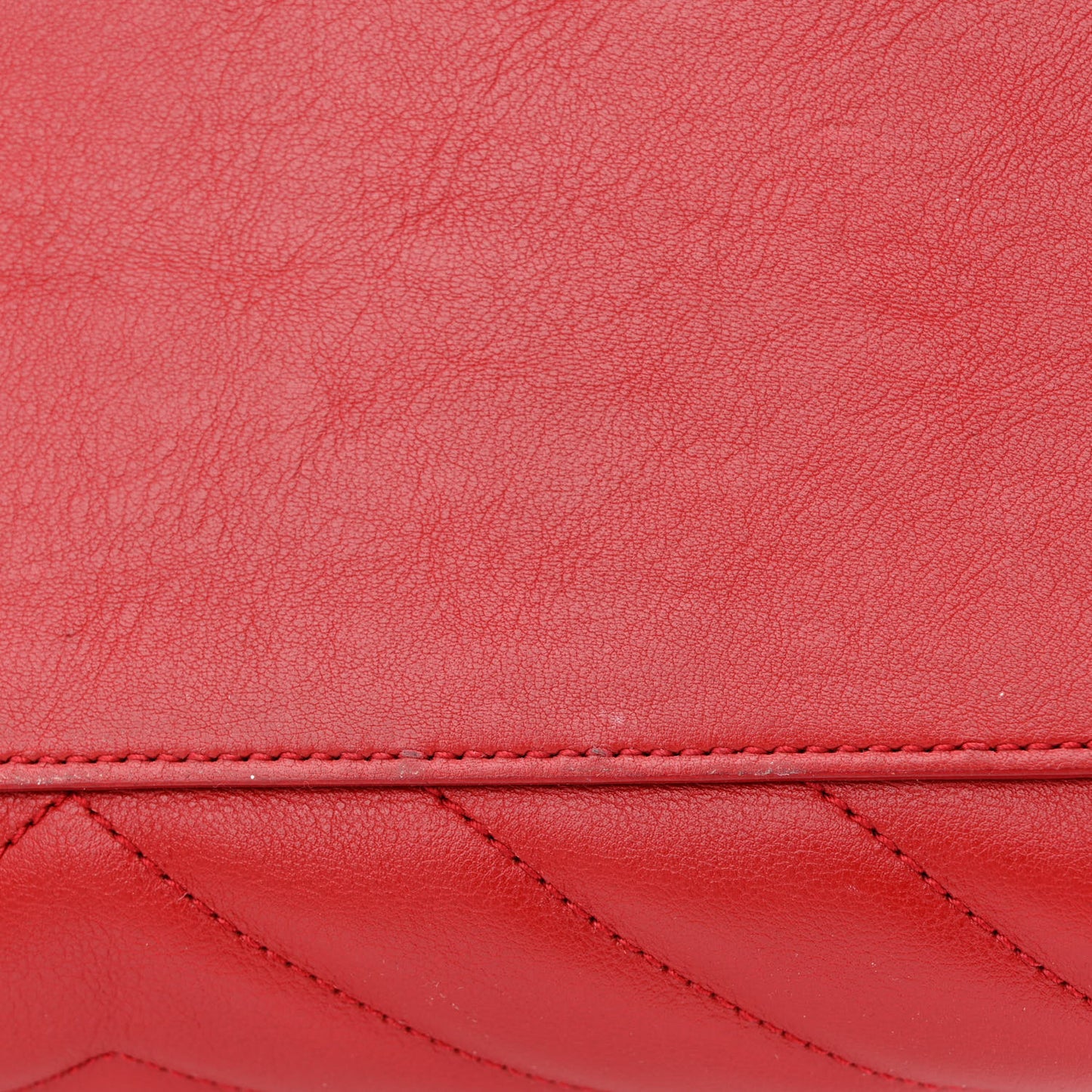Calfskin Matelasse Chevron Small Monogram Cabas Lipstick Red