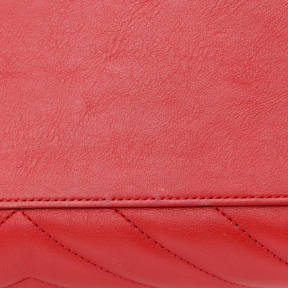 Saint Laurent Calfskin Matelasse Chevron Small Monogram Cabas Lipstick Red 14 of 14