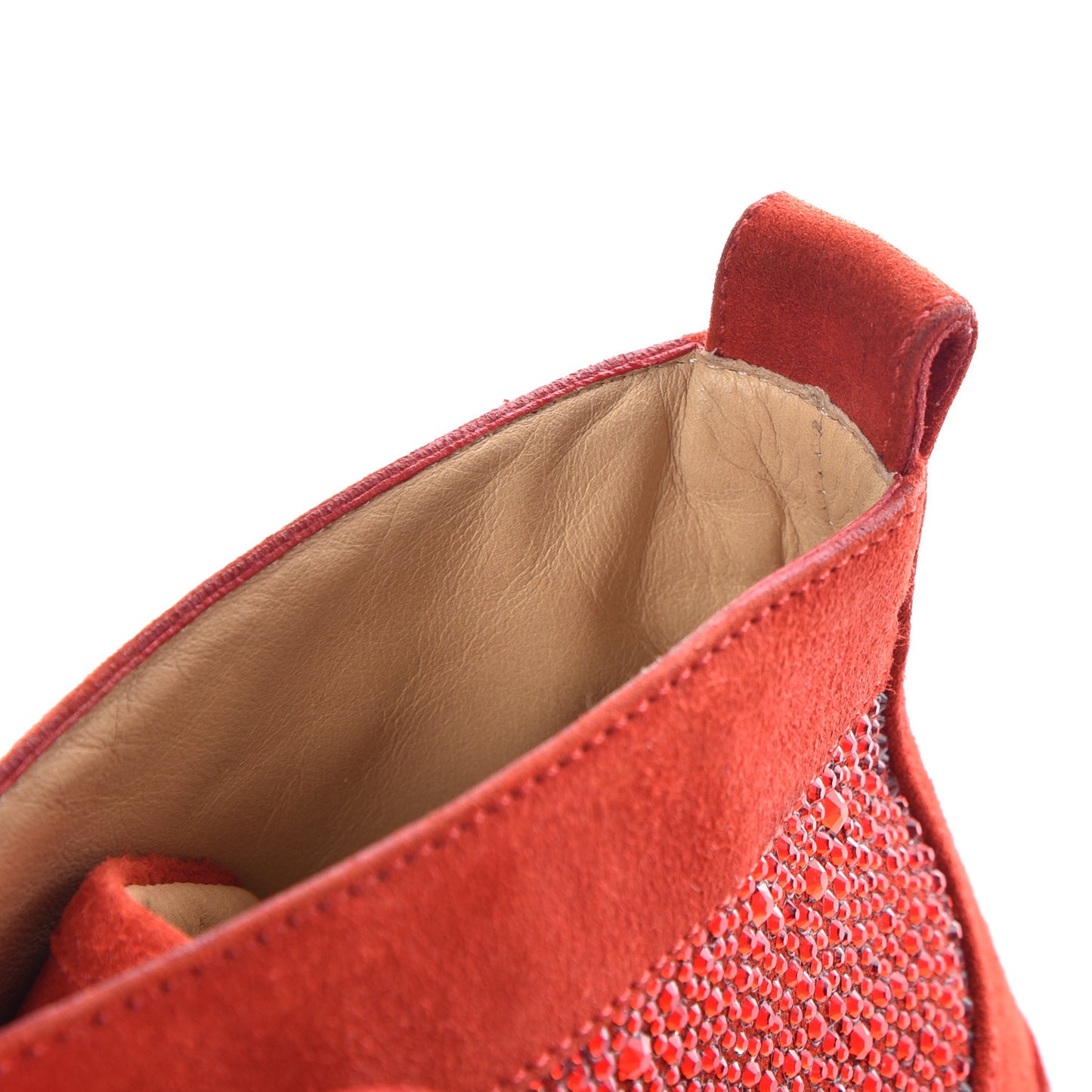 Veau Velours Strass Mens Louis Flat Sneakers 41 Red