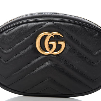 Gucci Calfskin Matelasse GG Marmont Belt Bag 75 30 Black 10 of 10