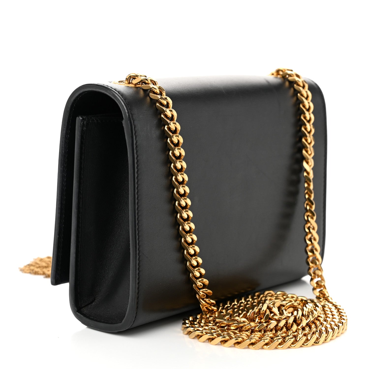 Saint Laurent Smooth Calfskin Small Classic Monogram Kate Tassel Satchel Black 3 of 11