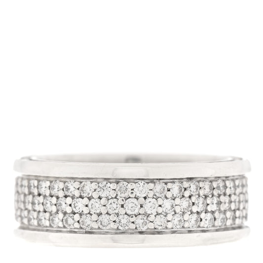 Sterling Silver Diamond Streamline Three-Row Band Ring 63 10.25