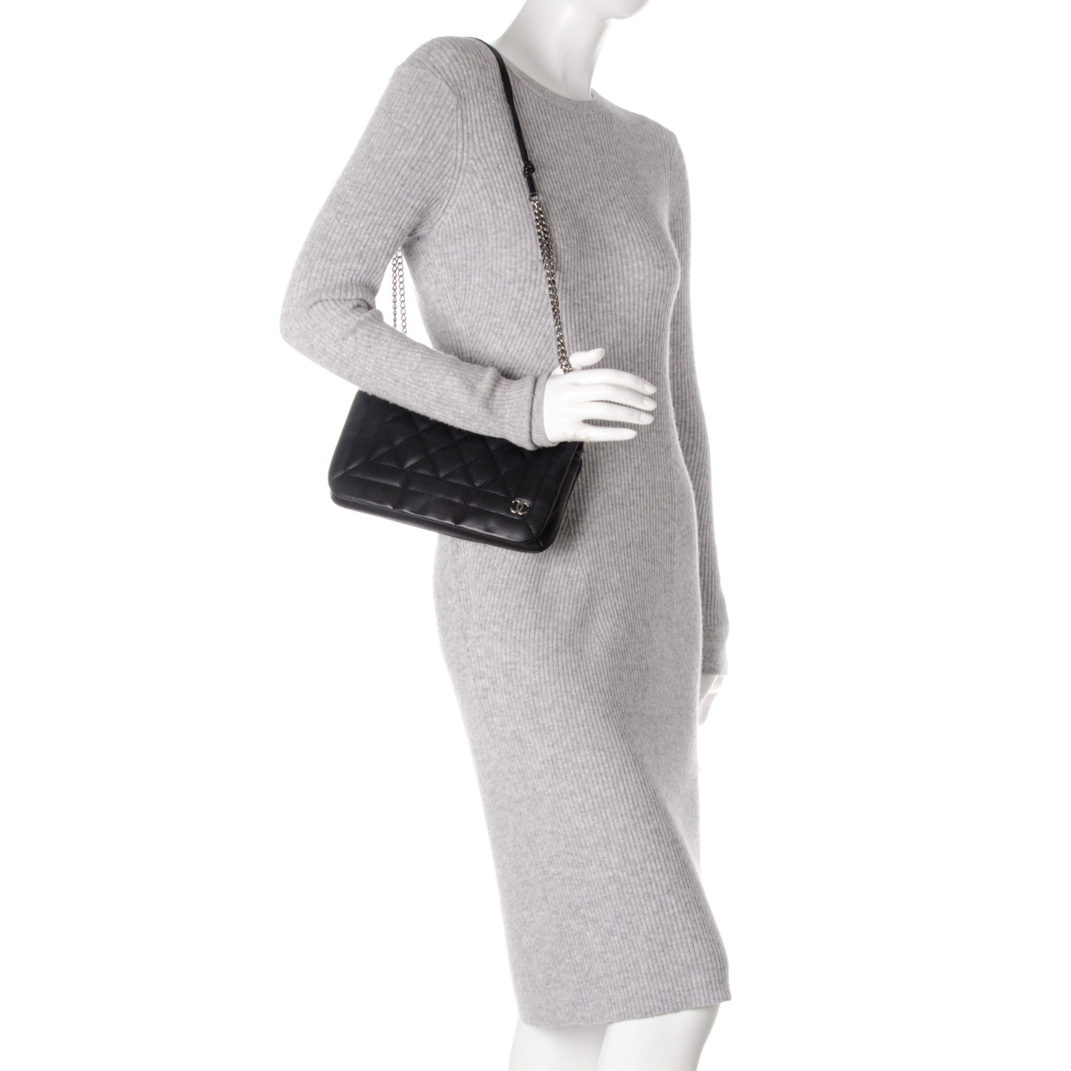 Chanel Lambskin Quilted Shoulder Flap Black 2 of 7