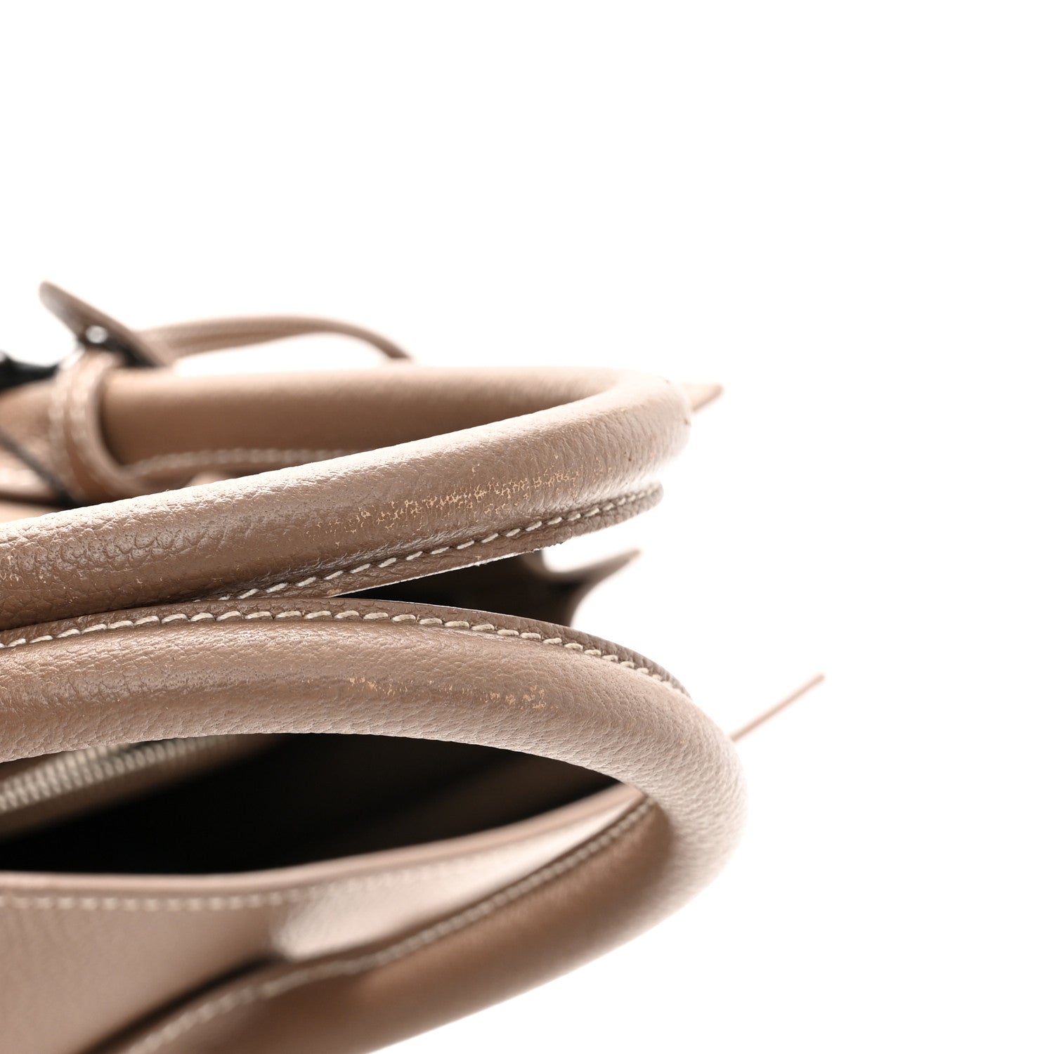 Saint Laurent Grained Calfskin Topstitch Small Classic Sac De Jour Taupe 14 of 17