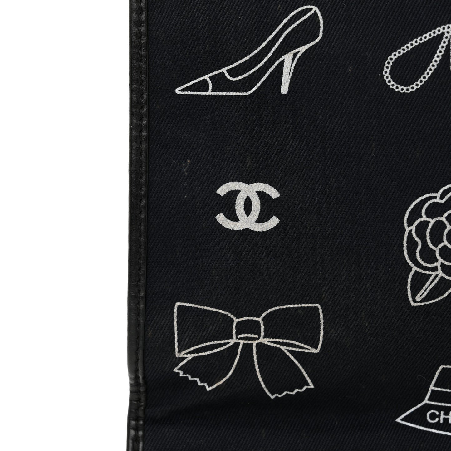 Canvas Coco Small Shopping Tote Black White