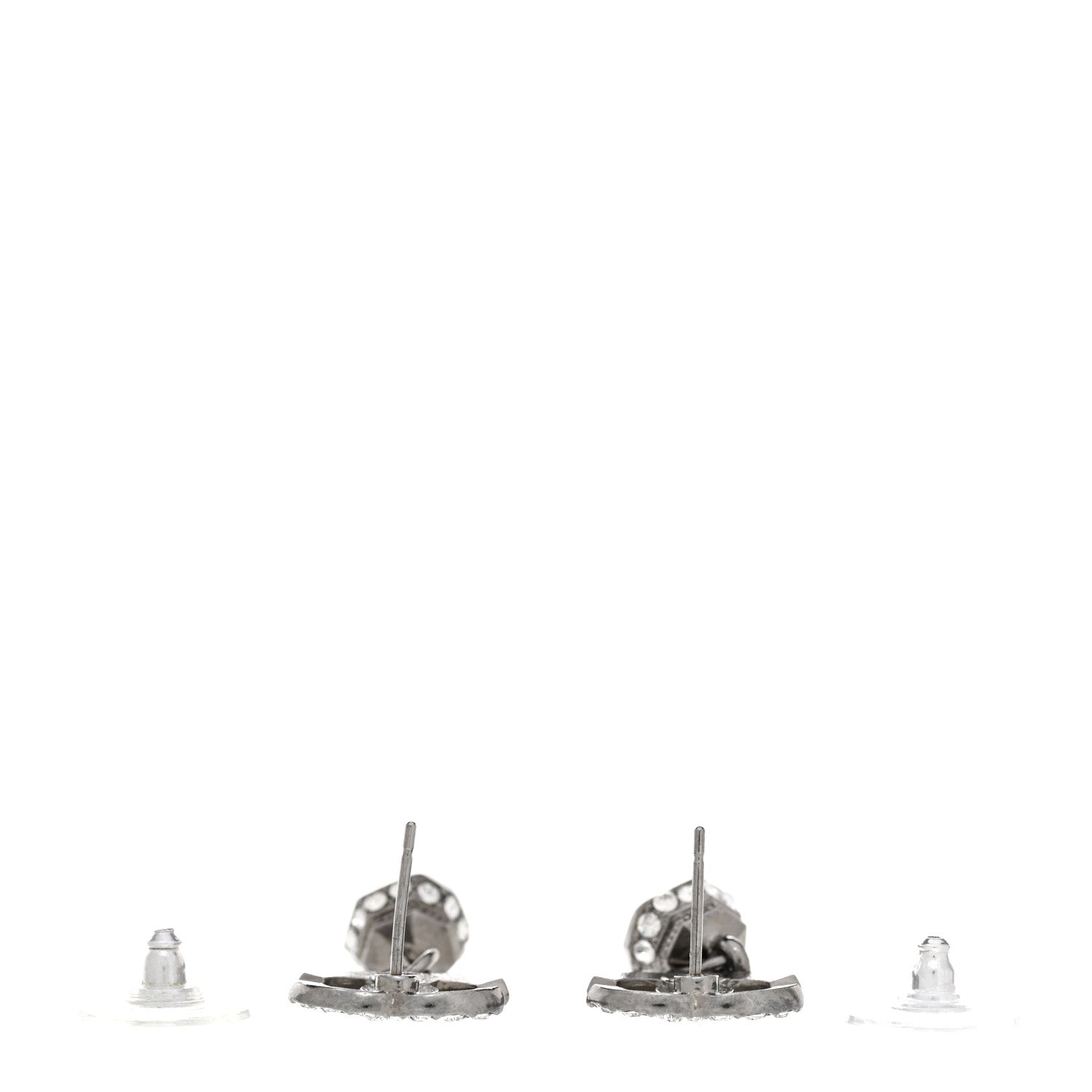 Chanel Ruthenium CC Crystal Drop Earrings 3 of 4
